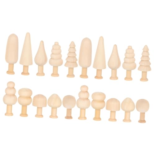 Hohopeti 20er Set Unvollendete Holzbaum Dekorationen DIY Mini Bäume Für Kreative Bastelprojekte Ideal Für Ostern Weihnachten Und Individuelle Gestaltung von Hohopeti