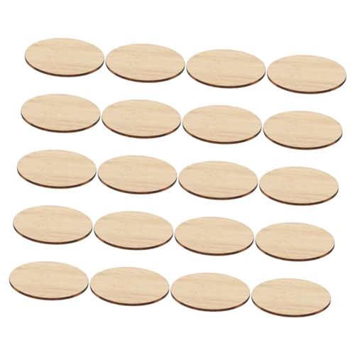 Hohopeti 20pcs Rund Unvollendete DIY -malerei Bambus -chips Praktischer Unvollendeter Kreis von Hohopeti