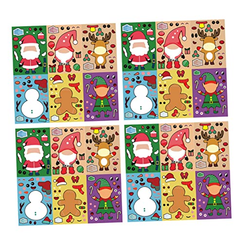 Hohopeti 24 Blätter Weihnachtsaufkleber Lernspielzeug Für Kinder Sticker-Spielzeug Weihnachtstür Weihnachts-bastelaufkleber Kinderaufkleber Feiertagsaufkleber Weihnachtsabziehbilder Papier von Hohopeti