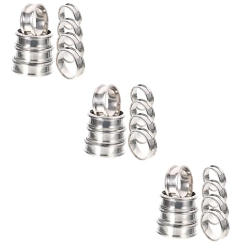 Hohopeti 24 Stk geriffelter Ring schlichter Fingerring Breitband-Fingerringe Kreis edelstahlring valtinstaggeschenke schmücken Schmuck Ringrohlinge Fingerring aus Edelstahl Rostfreier Stahl von Hohopeti