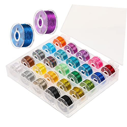 Hohopeti 25 Rollen Stickgarn bunte Fäden DIY-Fäden Polyester-Nähgarn DIY Nähset bunter Nähfaden embroidery kit embroidery set Sewing Threads Nähgarn für zu Hause handwerkliche Fäden Plastik von Hohopeti