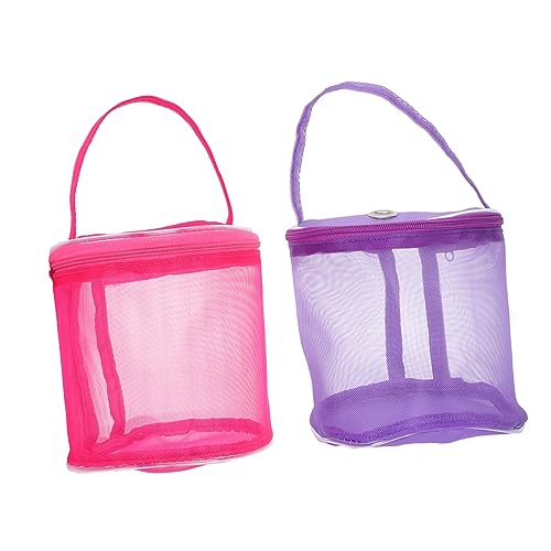 Hohopeti 2St Aufbewahrungstasche aus Wolle kleine Garnaufbewahrungsbehälter Garnknäuel-Organizer gewebesäcke geflochtene tasche Wollgarn-Organizer Behälter für Stickgarn Nylon Violett von Hohopeti