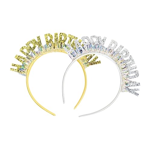 Hohopeti 2St Glitzer-Geburtstags-Hut haarband hair- haaraccessoires Geburtstagsdeko party sachen lustiges Haar-Accessoire Haargummis für Kinder Partyzubehör Party-Requisite Plastik von Hohopeti