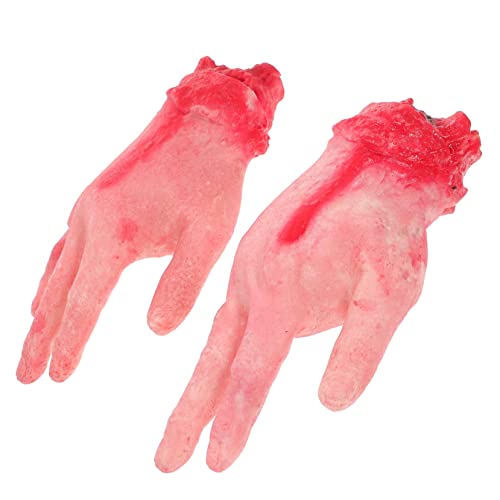 Hohopeti 2St Halloween-Prothesen Witz Spielzeug gebrochene abgetrennte Hand gruseliges Dekor Halloween Horror Halloween grusel Halloween Tischdekoration Halloween-Party-Dekor Vinyl von Hohopeti