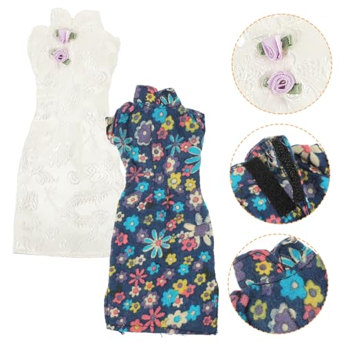 Hohopeti 2st Zubehör Für Cheongsam-Puppen Miniatur-puppenkleid Puppenkleidung Kleid Puppenkostüm Puppe Cheongsam Kleidung Für Resistente Puppenkleidung Puppenkleid Cheongsam Kleider Stoff von Hohopeti