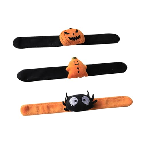 Hohopeti 3 Stück Halloween Ring Halloween Dekor Spinnen Armbänder Kürbis Armbänder Halloween Armbänder Kürbis Armbänder Party Requisite Halloween Party Dekor Spinnen Dekor Plüsch von Hohopeti