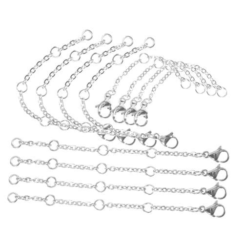 Hohopeti 30st Fußkettchen-verlängerung Halskettenverlängerungen Silber Armbandverlängerung Silber Verlängerung Für Halskette Strass Halskette Fußkettchen Verlängerungskette Rostfreier Stahl von Hohopeti