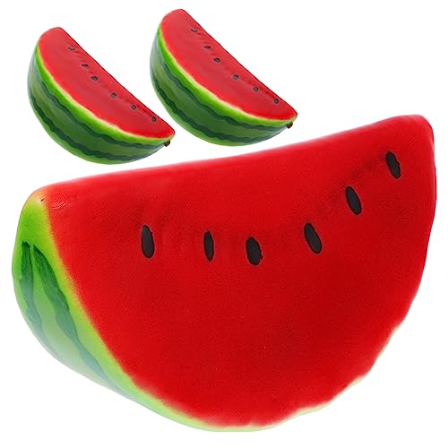 Hohopeti 3St realistische wassermelonenscheibenverzierung gefälschte Schaumwassermelone künstliche Fruchtscheiben künstliche früchte sommerdeko Obst Simulierte Wassermelonenscheibenmodelle von Hohopeti