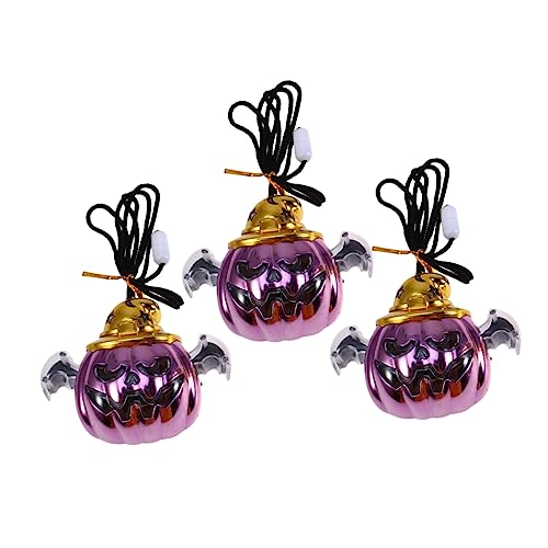 Hohopeti 3st Kürbis Lampe Halskette Kürbis-anhänger Halloween-kostüm Für Frauen Halskette Mit Kürbisanhänger Blinkende Halskette Halloween-pullover-halskette Halloween-schmuck von Hohopeti