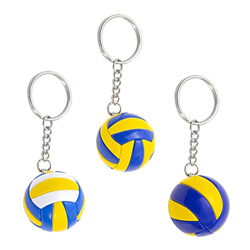 Hohopeti 3st Volleyball-modellspielzeug Mini-volleyball Volleyball-schlüsselanhänger Bezaubernder Taschenanhänger Volleyball-ornament Multifunktions-schlüsselanhänger Sportdekor Legierung von Hohopeti