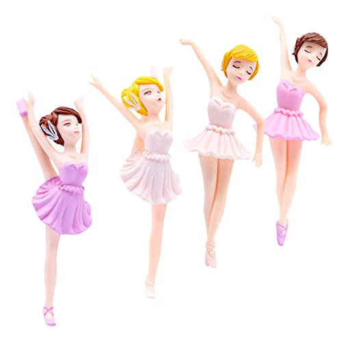 Hohopeti 4 Stück Ballerina-mädchen Dessert-topper Tanzender Cupcake-topper Statuen Von Tanzenden Mädchen Hochzeitstorte Topper Kuchen Tortenaufsätze Für Geburtstage Dekorationen Pvc von Hohopeti