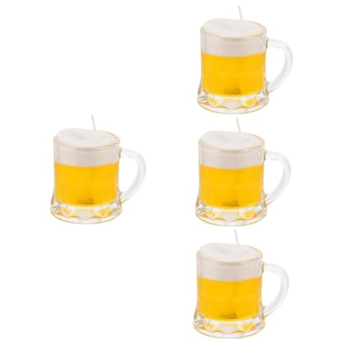 Hohopeti 4 Stück Bierkrug Kerze Duftkerzen Lose Mini-Kerze Mini-probiergläser Kerzen Für Männer Bulk-weingläser Kerzen Blasenkerzen Mini-weinbecher Hochzeit Weingläser Wachs von Hohopeti