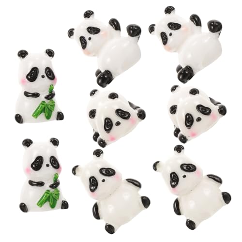 Hohopeti 40 STK Mini-Panda-Ornament Miniatur-Panda-Ornament Tierfiguren Zum Sammeln Panda-kuchendekoration Bären-actionfigur Miniatur-tierfiguren Puppenhausdekoration Panda-dekor Harz von Hohopeti