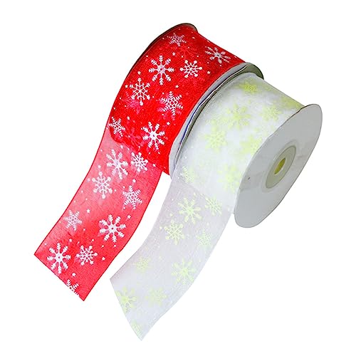 Hohopeti 40MM Weihnachts Schneeflocken Dekorationsband 25 Yards Rotes Satinband Für Festliche Und Weihnachtsdekorationen Ideal Für Weihnachtsfeiern Und Bastelprojekte von Hohopeti