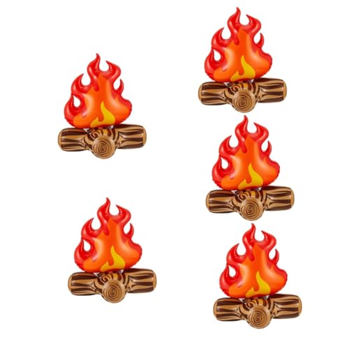 Hohopeti 5 Stück Aufblasbares Flammenmodell Hofdekoration Requisiten Pvc Aufblasbares Lagerfeuer Camping Party Requisiten Garten Künstliche Flamme Feuerstelle Glühbirnen von Hohopeti