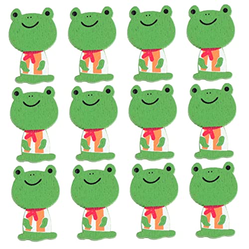 Hohopeti 50 Stück Cartoon-Knöpfe Scrapbook-Nähknöpfe Knöpfe nähen tierische Knöpfe Frosch- kinderkleider kinderkleidung toy entzückende Nähknöpfe Holzknöpfe selber machen Bambus Green von Hohopeti