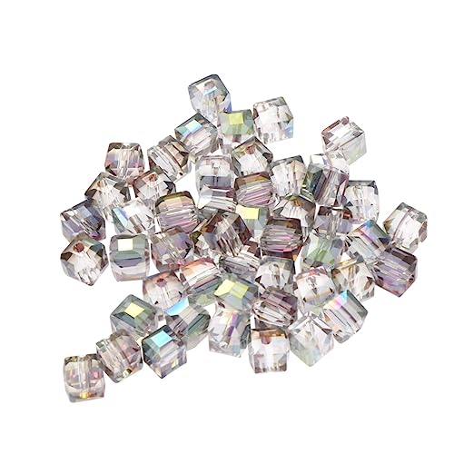 Hohopeti 50 Stück Kristallperle bunter Schmuck Farbperlen bunte Halskette Bunte Perlen Strass-Armband jewelry set schmuckwerkzeug Schmuckdraht Schmuckzubehör Perlen quadratische Perlen von Hohopeti