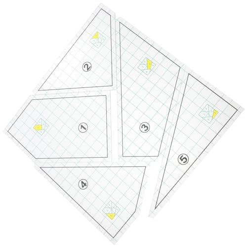 Hohopeti 5St Patchwork-Lineal sewing pattern sewing ruler quiltschablone Quiltvorlagen zum Schneiden von Mustern Schneidlineal zum Nähen Quiltwerkzeug Bindewerkzeug zum Nähen Plastik von Hohopeti