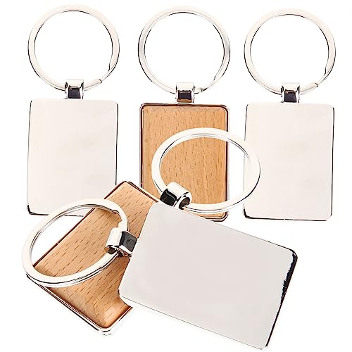 Hohopeti 5St Schlüsselanhänger Rohlinge basteln leere Schlüssel Ringrohlinge car keychain car key chain geburtstagsmitgebsl geburtstagsgeschenk Holz von Hohopeti