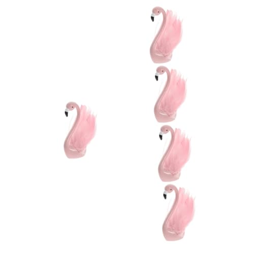 Hohopeti 5st Flamingo-ornamente Kuchendekoration Mini-flamingo-skulptur Kleine Schwanenfigur Künstlicher Schwan Flamingo Tischdekoration Miniatur-flamingo-statue Flamingo-schmuck Rosa Feder von Hohopeti