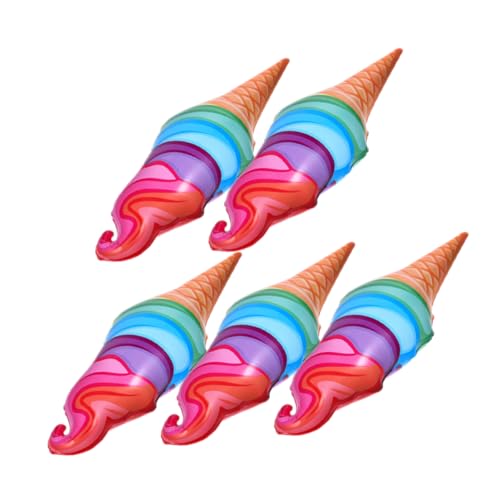 Hohopeti 5st Partyballons Aufblasbare Eiscreme-requisite Eisballon-requisite Eis Partyzubehör Jumbo-eistüten Regenbogen-eistütenballons Aufblasbares Eis Eistüte Bläst Sich Auf Pvc von Hohopeti