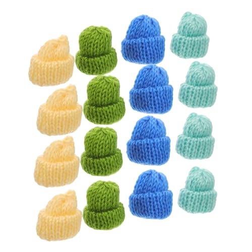 Hohopeti 60 STK Gehäkelte Hutdekoration Süße Puppenmütze Kleine Puppenhüte Mini-strickmützen Mini-Zylinder Minihut Zum Selbermachen Mini-Hut Schmuckhut Selber Machen Mini-Puppen Häkelmützen von Hohopeti