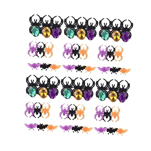 Hohopeti 60 Stk Halloween-dekorative Ringe Halloween-fingerring Fingerring Spielzeug Halloween-party-ring Kinder Klingeln Kinder Spielset Süßes Oder Saures Taschenfüller Spielzeuge Plastik von Hohopeti