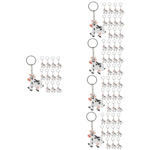 Hohopeti 60 Stk Kuh Schlüsselanhänger Kuh-schlüssel-charme Schlüsselanhänger Mit Dschungeltier Zootier Schlüsselanhänger Kuh-partydekorationen Ochse Schlüsselanhänger Zinklegierung Weiß von Hohopeti
