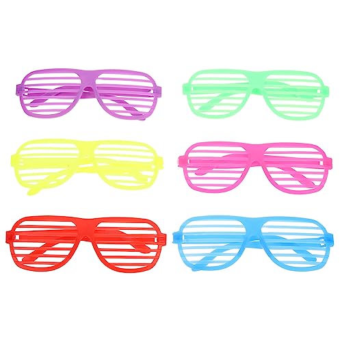 Hohopeti 6St Shutter-Brille Sternbrille Neonlicht prom leuchtreklame Herzbrille Rave-Accessoires Sonnenbrille kinder ferngläser festival brillen Neuheitsbrille bunte partybrillen Plastik von Hohopeti