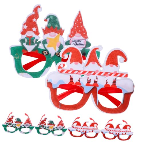 Hohopeti 6St faschingsbrille karnevalsbrille Partyzubehör Weihnachtsbrille für Kinder Weihnachtsbrille zu tragen weihnachtsdeko Party-Brillengestell Brillengestelle für Weihnachten Plastik von Hohopeti