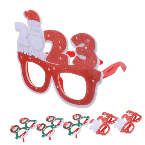 Hohopeti 6St kinderferngläser faschingsbrille weichnachtsgeschke weihnachts mitbringsel weihnachten new years schnapsgläser Weihnachtsbrille prop Weihnachtsbrillengestell Plastik von Hohopeti