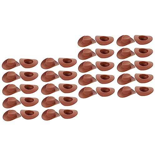 Hohopeti 80 STK Mini-Cowboyhut Kind Kleiner Hut kleine Hütchen zum Basteln Cowboyhut-Aufkleber Toys jucarii pentru copii Spielzeug Cowboyhüte Puppenhüte kleine Hüte zum Basteln Plastik von Hohopeti