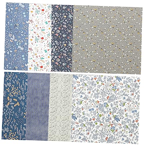 Hohopeti 8St Bedruckter Twill-Stoff Leinen Farbstoff Strickmaschine Stoffmarker Nähgarn bastel materialien baumwoll putztuch Quadrate aus Baumwollstoff quilt quadratische stoffe Baumwolle von Hohopeti