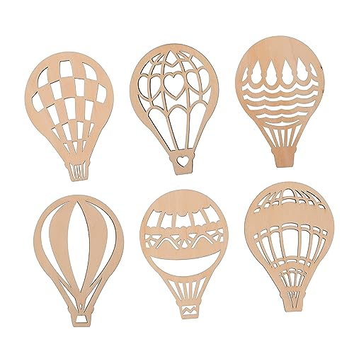 Hohopeti 90 Stk Anhänger Aus Holz Graffiti-chips Des Deckels Heißluftballon-dekor Scrapbooking-verzierungen Heißluftballondekorationen Fußballballons Ballon- Hausgeräte Brown Hölzern von Hohopeti