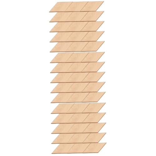 Hohopeti 90 Stk Holzscheiben weihachtsdeko weihnchtsdeko home decor wand polsterung Bastelausschnitte Rautenförmige Ausschnitte hölzerne Ornamente Bastelzubehör selber machen Bambus Beige von Hohopeti