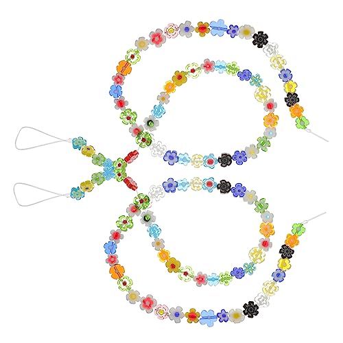 Hohopeti Farbenfrohe Beads Perlen Millefiori Necklace Flat Loose Blumenförmige Spacer of Kit Lampwork Strings Verschiedene Armband Earring Making Jewelry Bracelet von Hohopeti