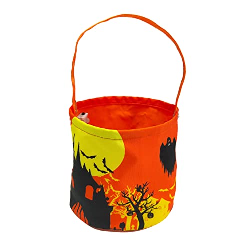 Hohopeti Halloween-lichteimer Halloween-goodie-eimer Halloween-requisiten Kinder-einkaufstasche Süßigkeiteneimer Für Kinder Kürbis Eimer Party-bonbonglas Halloween-zubehör Segeltuch von Hohopeti