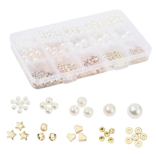 Hohopeti 5 Stern Imitation Perlen Spacer Perlen Lose Perlen Für Schmuckherstellung DIY Handwerksperlen Set Für Armbänder Halsketten Und Ohrringe Praktischer Box von Hohopeti