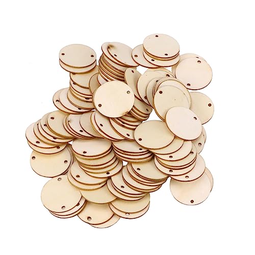 Hohopeti Zubehör 100pcs Natürliche Holz Runden Hand Bemalt Untersetzer Foto Requisiten Dekorationen von Hohopeti