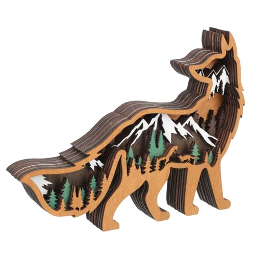 Hohopeti Tierornamente aus Holz Regaltierfiguren Ornament Handwerk kreative waldtierdeko Bastelgeschenk weihnachtsdeko REH Holzfiguren Weihnachten Dekor Weihnachtsschmuck aus Holz Colorful von Hohopeti