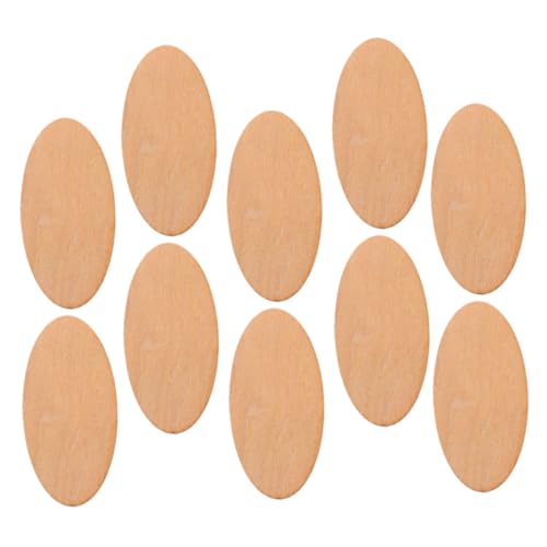 Hohopeti Unbehandelte Holzplatten Oval Für Bastelarbeiten DIY Dekoration Holzscheiben Unbehandelt Naturholz Graffiti Holzstücke Bastelbedarf von Hohopeti