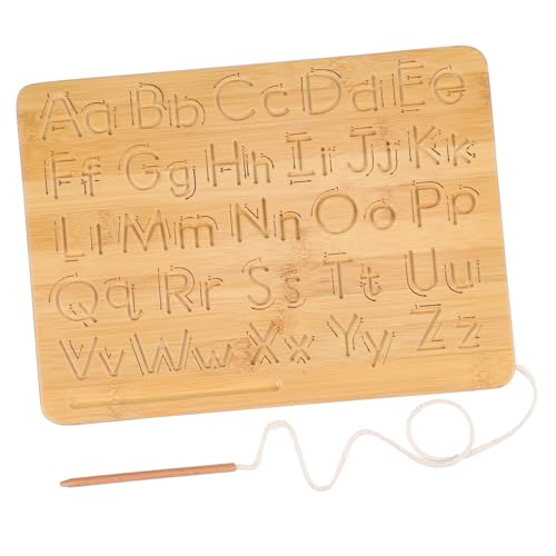 Hohopeti Zahlen aus Holz Buchstaben des Alphabets Zeichenbrett schreibübungen Buchstaben schreiben Spielzeug holzbrettchen Alphabettafel aus Holz Alphabet Rechtschreibtafel hölzern von Hohopeti