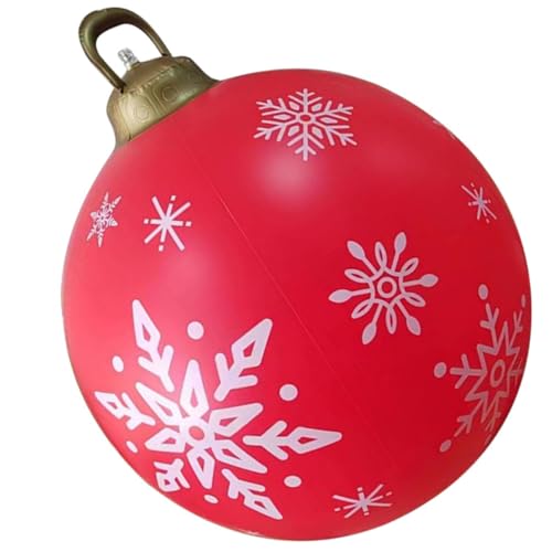 Hohopeti riesige aufblasbare Weihnachtskugel Weihnachtskugelverzierung Weihnachtsdekoration aufblasbare weihnachtskugeln aufblasbarer weihnachtsball Kugel aufblasen Kugeldekoration PVC rot von Hohopeti