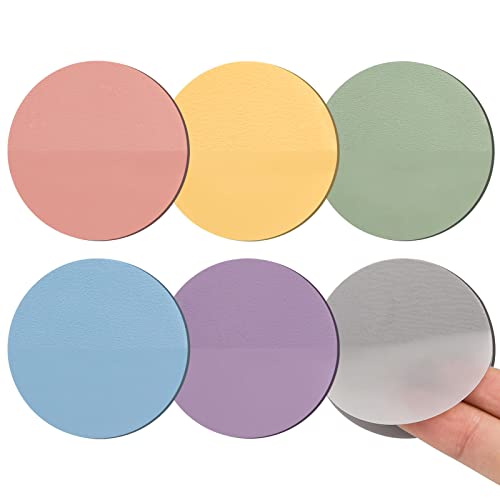 300 Blätter Transparente Haftnotizen, Sticky Notes Transparent Pastell, Wasserfest Notizzettel Durchsichtige Sticky Notes, Clear Sticky Notes für Schulsachen, Lernen Zubehör, Büro, Hause - Rund Bunt von Hoiny