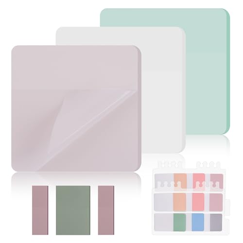 Hoiny 540 Blätter Transparente Haftnotizen, Transparent Sticky Notes, Wasserfest Clear Sticky Notes, Wiederbeschreibbar Durchsichtige Sticky Notes für Schulsachen, Schule, Büro, Hause von Hoiny