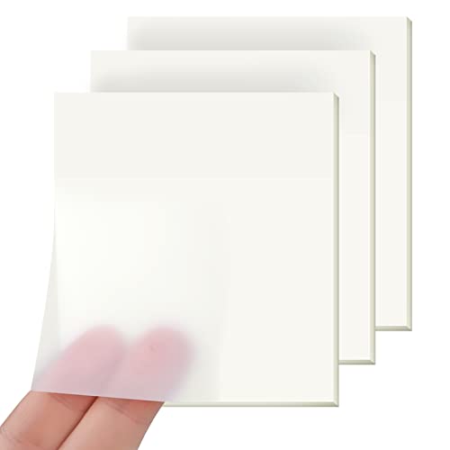 Haftnotizen Set, 150 Blätter Transparente Haftnotizen, Selbstklebendes Transparent , Wiederbeschreibbar Clear Sticky Notes, Durchsichtige Sticky Notes für Schule, Büro, Hause (76x76mm) von Hoiny