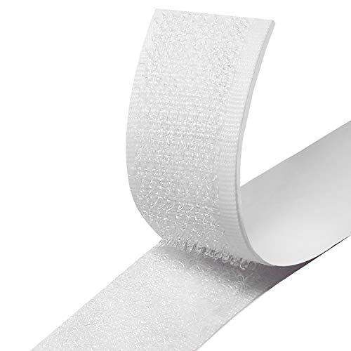 Hoiny Klettband Selbstklebend 8 Meter, Weiß Klettverschluss Selbstklebend 20mm Breit, Extra Stark Doppelseitig Klebende Klebe Klettband von Hoiny