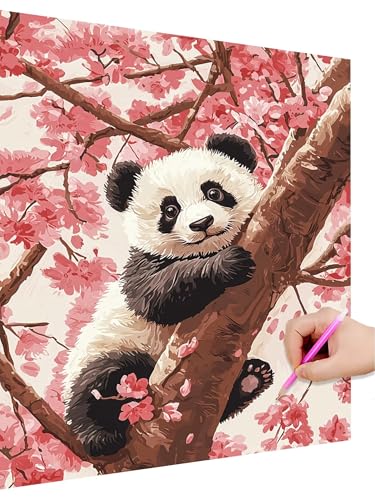 Diamond Painting Blume Erwachsene Kinder, Diamant Painting Panda Bilder Set, 5D Diamond-Painting Bastelset Erwachsene Anfänger Set, DIY Diamant Crystal Malerei Deko Geschenke für Frauen 20x30cm D-5 von Hoioeuug