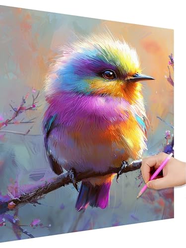 Diamond Painting Erwachsene Niedlich Set, Diamant Painting Kinder Vogel Anfänger Set, 5D DIY Daiments Malerei Basteln Erwachsene, Diamond-Painting Cross Stickerei Geschenk für Frauen Deko 30x40cm V-8 von Hoioeuug