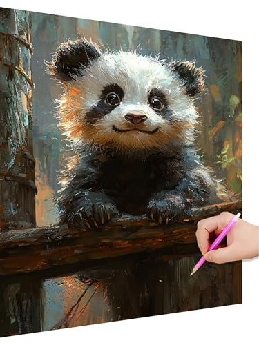 Diamond Painting Erwachsene Panda Set, Diamant Painting Kinder Niedlich Anfänger Set, 5D DIY Daiments Malerei Basteln Erwachsene, Diamond-Painting Cross Stickerei Geschenk für Frauen Deko 30x40cm F-0 von Hoioeuug